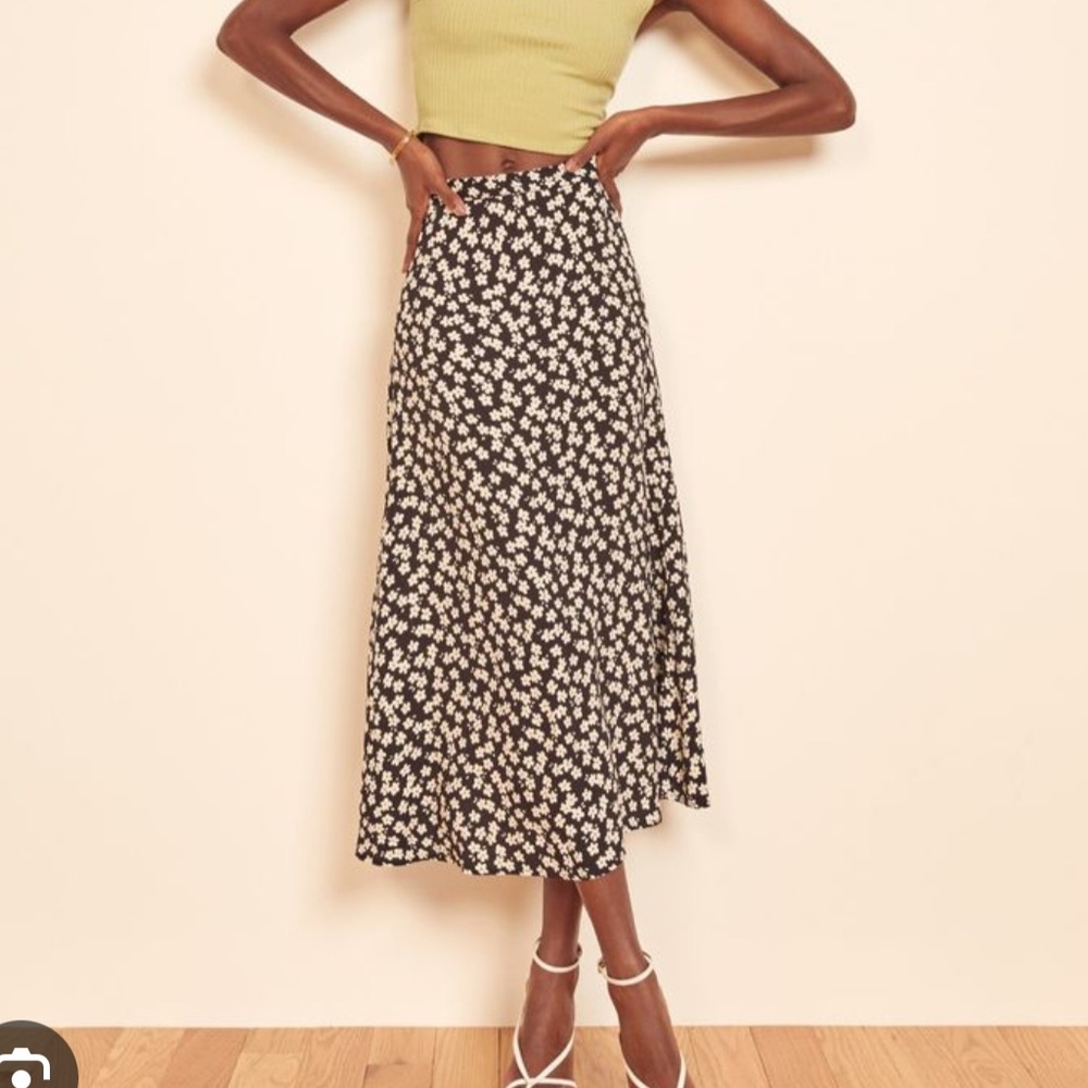 Reformation floral pattern skirt